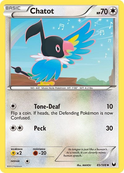 Chatot (Dark Explorers) Light Play