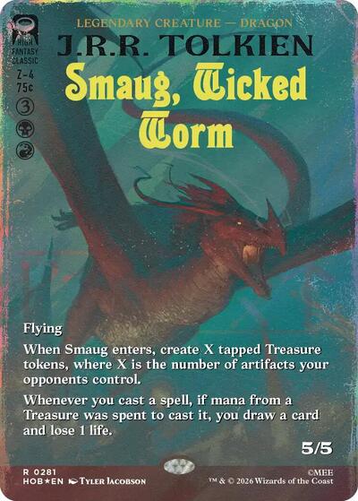 Smaug, Wicked Worm (Borderless) (Surge Foil) (The Hobbit) Light Play Foil