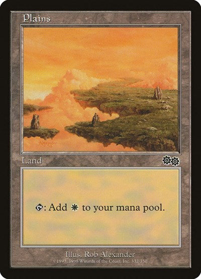 Plains (332) (Urza's Saga) Medium Play
