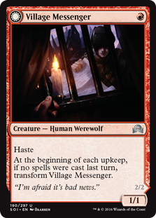 Village Messenger (Moonrise Intruder) (Shadows Over Innistrad) Light Play