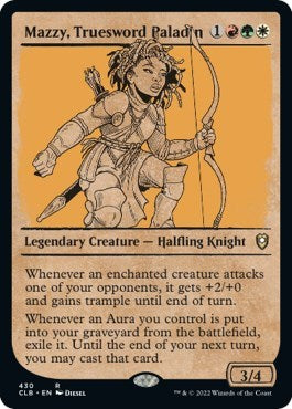 Mazzy, Truesword Paladin (Showcase) (Commander Legends: Battle for Baldur's Gate) Light Play