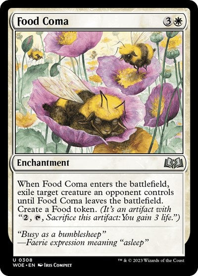 Food Coma (Wilds of Eldraine) Light Play Foil