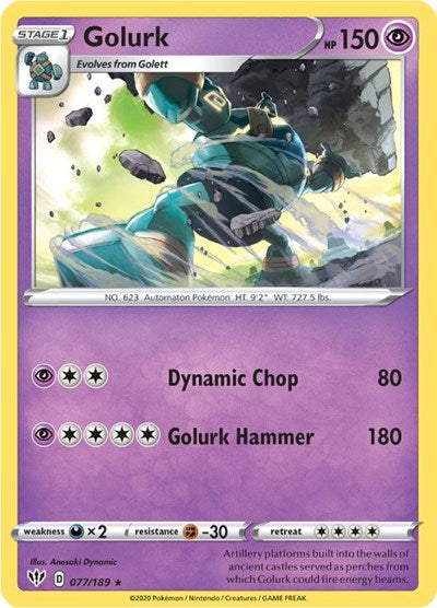 Golurk (SWSH03: Darkness Ablaze) Light Play