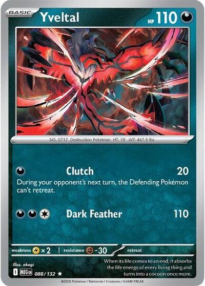 Yveltal (ME01: Mega Evolution) Light Play Reverse Holofoil