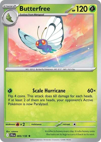 Butterfree (SV09: Journey Together) Light Play Reverse Holofoil