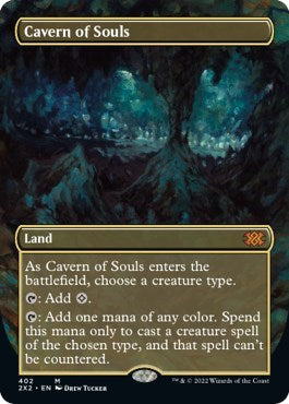 Cavern of Souls (Borderless) (Double Masters 2022) Light Play