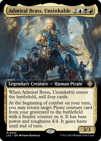 Admiral Brass, Unsinkable (Extended Art) (Commander: The Lost Caverns of Ixalan) Light Play Foil