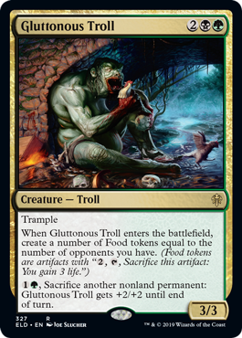Gluttonous Troll (Throne of Eldraine) Light Play