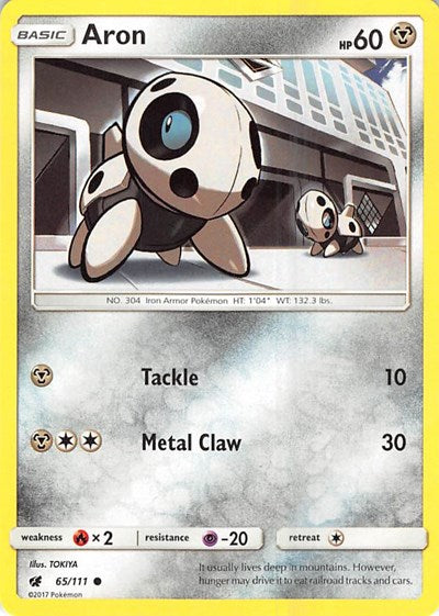 Aron (SM - Crimson Invasion) Heavy Play Reverse Holofoil