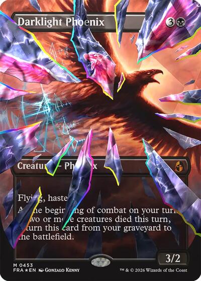 Darklight Phoenix (Borderless) (Facet Foil) (0453) (Reality Fracture) Near Mint Foil