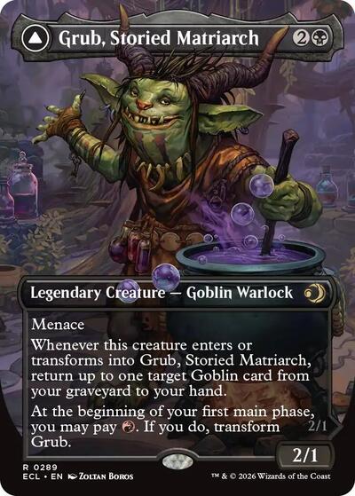 Grub, Storied Matriarch (Borderless) (Lorwyn Eclipsed) Light Play Foil