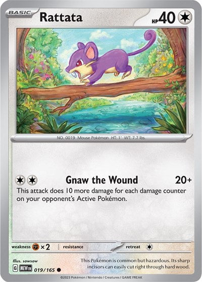 Rattata (Scarlet and Violet: 151) Light Play Reverse Holofoil
