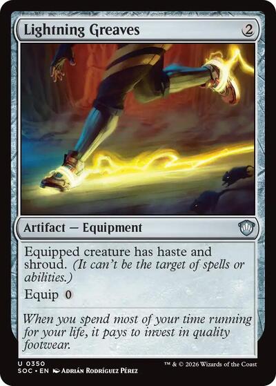 Lightning Greaves (Commander: Secrets of Strixhaven) Light Play