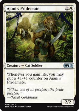 Ajani's Pridemate (Magic 2019 Core Set) Light Play Foil
