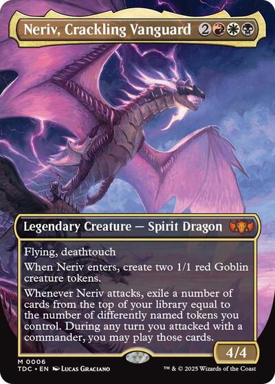 Neriv, Crackling Vanguard (Borderless) (Commander: Tarkir: Dragonstorm) Light Play Foil