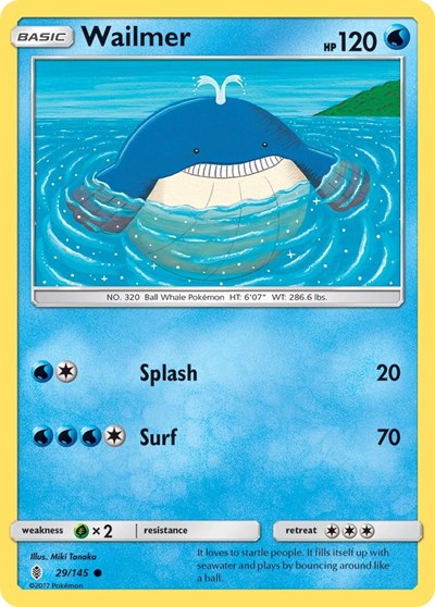 Wailmer (SM - Guardians Rising) Medium Play Reverse Holofoil