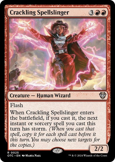 Crackling Spellslinger (Commander: Outlaws of Thunder Junction) Light Play