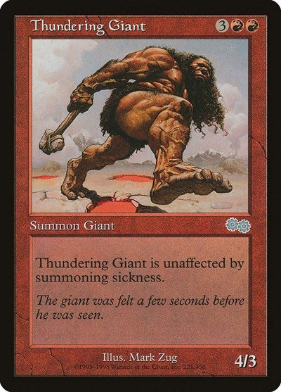 Thundering Giant (Urza's Saga) Light Play