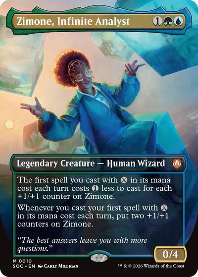 Zimone, Infinite Analyst (Borderless) (Commander: Secrets of Strixhaven) Light Play Foil