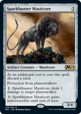 Sparkhunter Masticore (Magic 2021 Core Set) Light Play