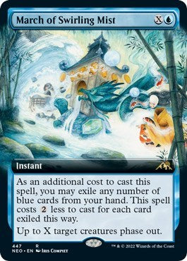 March of Swirling Mist (Extended Art) (Kamigawa: Neon Dynasty) Light Play