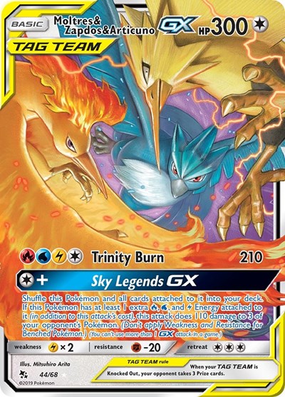 Moltres & Zapdos & Articuno GX (Hidden Fates) Light Play Holofoil