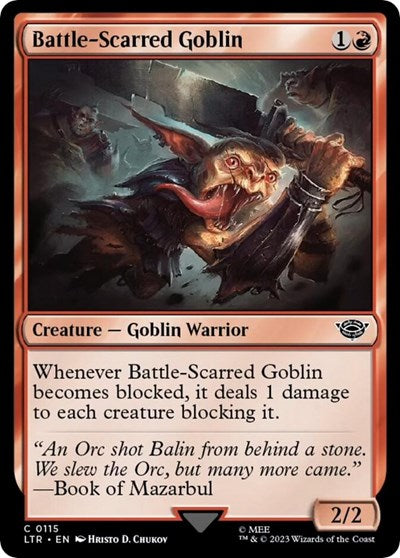 Battle-Scarred Goblin (Universes Beyond: The Lord of the Rings: Tales of Middle-earth) Light Play Foil