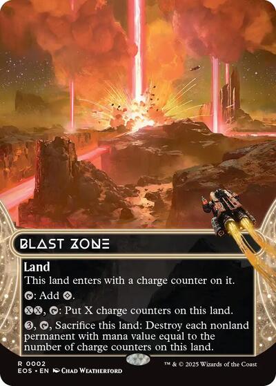 Blast Zone (0002) (Borderless) (Stellar Sights) Light Play Foil