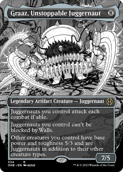 Graaz, Unstoppable Juggernaut (Showcase) (Phyrexia: All Will Be One) Light Play