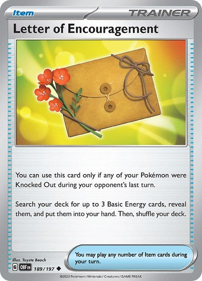 Letter of Encouragement (Scarlet and Violet: Obsidian Flames) Light Play Reverse Holofoil