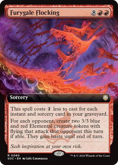 Furygale Flocking (Extended Art) (Commander: Secrets of Strixhaven) Light Play