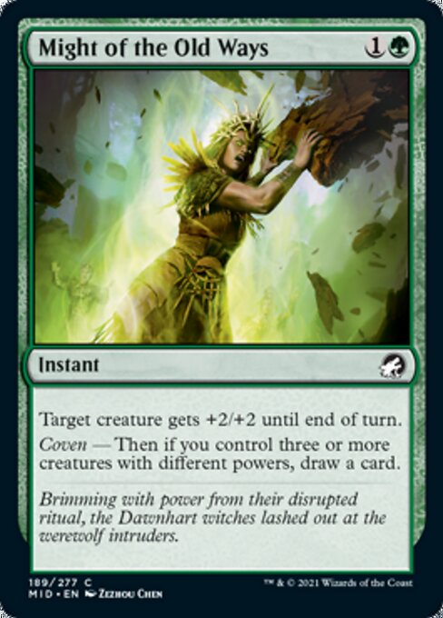 Might of the Old Ways (Innistrad: Midnight Hunt) Light Play