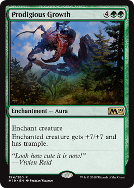 Prodigious Growth (Magic 2019 Core Set) Light Play