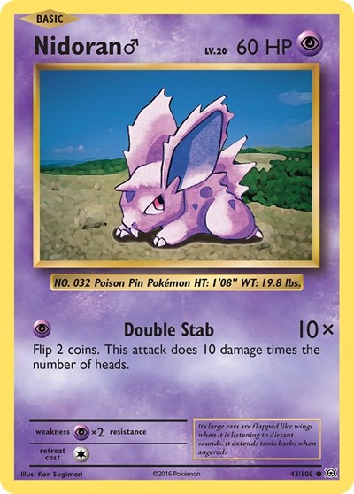 Nidoran M (XY - Evolutions) Damaged / Poor