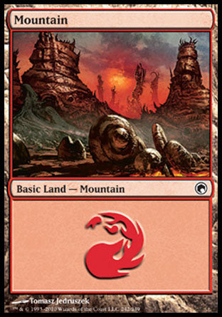 Mountain (242) (Scars of Mirrodin) Light Play Foil