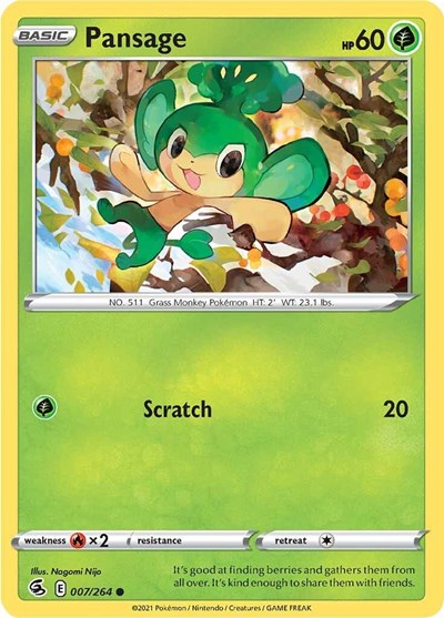 Pansage (SWSH08: Fusion Strike) Light Play Reverse Holofoil
