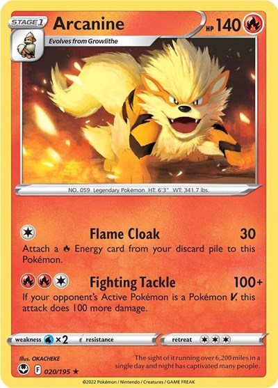 Arcanine (SWSH12: Silver Tempest) Light Play