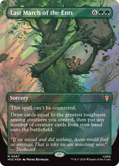 Last March of the Ents (Borderless) (Surge Foil) (The Hobbit: Eternal-Legal) Light Play Foil