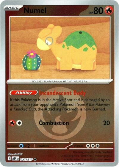 Numel - 027/217 (Energy Symbol Pattern) (ME: Ascended Heroes) Light Play Reverse Holofoil