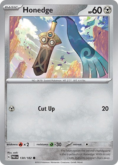 Honedge - 130 (Scarlet and Violet: Paradox Rift) Light Play Reverse Holofoil