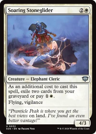 Soaring Stoneglider (Secrets of Strixhaven) Light Play Foil