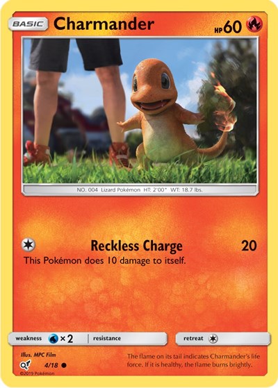 Charmander (Holo Common) (Detective Pikachu) Light Play Holofoil