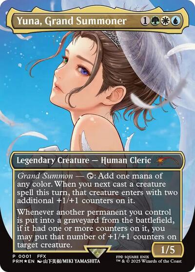 Yuna, Grand Summoner (Borderless) (Promos: WPN and Gateway) Light Play Foil