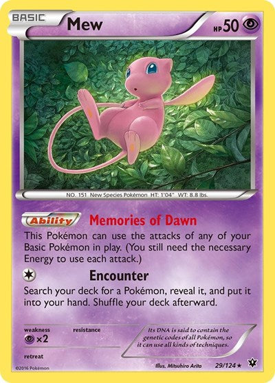 Mew (XY - Fates Collide) Heavy Play Reverse Holofoil