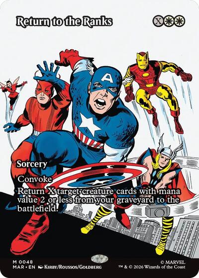 Return to the Ranks (Borderless) (Marvel Eternal-Legal) Light Play Foil