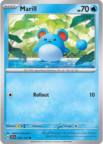 Marill (SV07: Stellar Crown) Light Play Reverse Holofoil