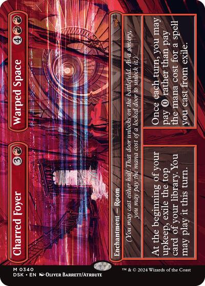 Charred Foyer / Warped Space (Borderless) (Duskmourn: House of Horror) Light Play
