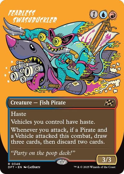 Fearless Swashbuckler (borderless) (Aetherdrift) Light Play