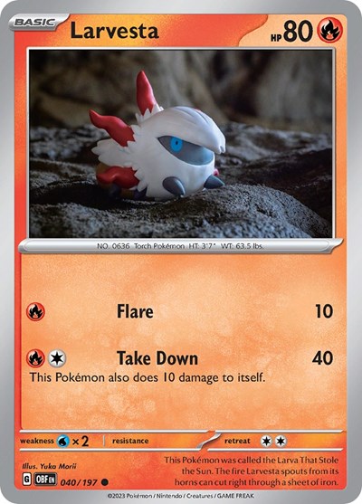 Larvesta (Scarlet and Violet: Obsidian Flames) Light Play Reverse Holofoil