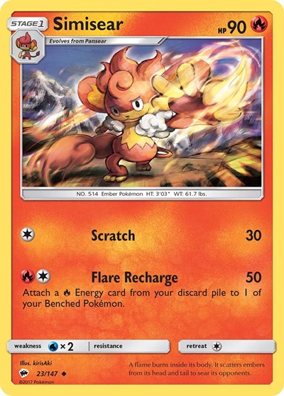 Simisear (SM - Burning Shadows) Damaged / Poor
